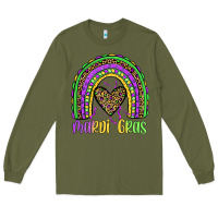 Army Green mardi gras rainbow Long Sleeve Tee - JahusDesignShop