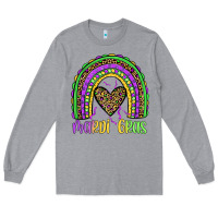 Heather Grey mardi gras rainbow Long Sleeve Tee - JahusDesignShop
