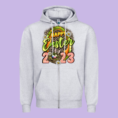 Happy Easter 2023 Zipper Hoodie Designed By Lillyallendesigns