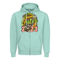 Seafoam Happy Easter 2023 Zipper Hoodie - LillyAllenDesigns