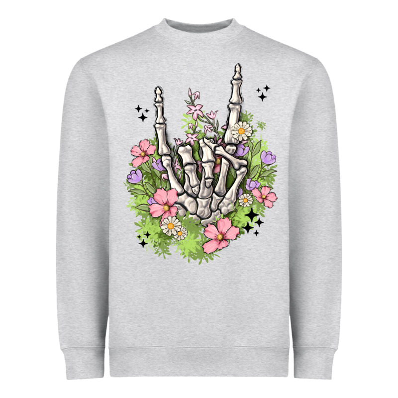 Skeleton Flowers Heavyweight Sweatshirt by MaliasSmallBusiness | Teevron