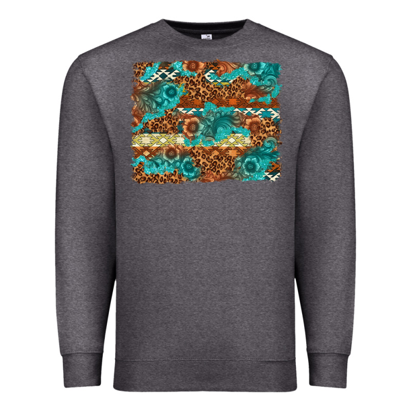 Leopard And Aztec Background Western Premium Sweatshirt by texasbilliewilder | Teevron
