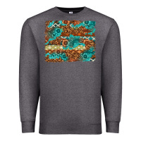 Charcoal Heather Leopard and Aztec Background Western Premium Sweatshirt - texasbilliewilder