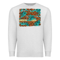 Oatmeal Heather Leopard and Aztec Background Western Premium Sweatshirt - texasbilliewilder