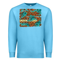 Ocean Blue Leopard and Aztec Background Western Premium Sweatshirt - texasbilliewilder