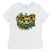 White washingTon State Map Ladies Tee - RanaPortraitStore