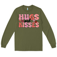 Army Green hugs and kisses Long Sleeve Tee - MaliasSmallBusiness