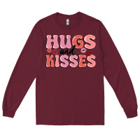 Burgundy hugs and kisses Long Sleeve Tee - MaliasSmallBusiness