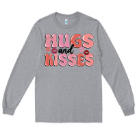 Heather Grey hugs and kisses Long Sleeve Tee - MaliasSmallBusiness