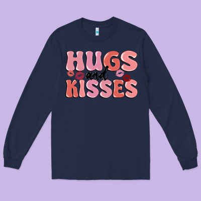Hugs And Kisses Long Sleeve Tee Designed By Maliassmallbusiness