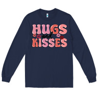 Navy hugs and kisses Long Sleeve Tee - MaliasSmallBusiness
