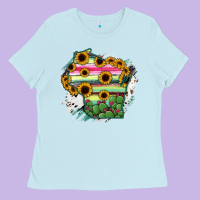 Wisconsin State Map Ladies Tee Designed By Ranaportraitstore