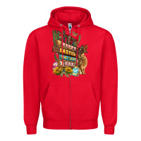 Red Easter Day rodeo Zipper Hoodie - LillyAllenDesigns