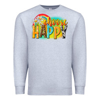 Heather Grey Choose happy Premium Sweatshirt - NancyCooperArtShop
