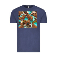 Vintage Denim astec cowhide highlands cow Vintage Tee - BarkalooDesign