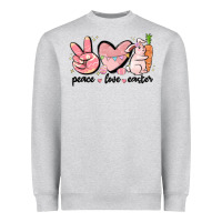 Heather Grey peace love easter Heavyweight Sweatshirt - MaliasSmallBusiness
