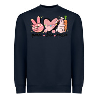 Navy peace love easter Heavyweight Sweatshirt - MaliasSmallBusiness