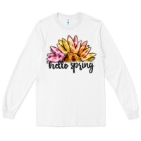 White hello spring Long Sleeve Tee - MaliasSmallBusiness