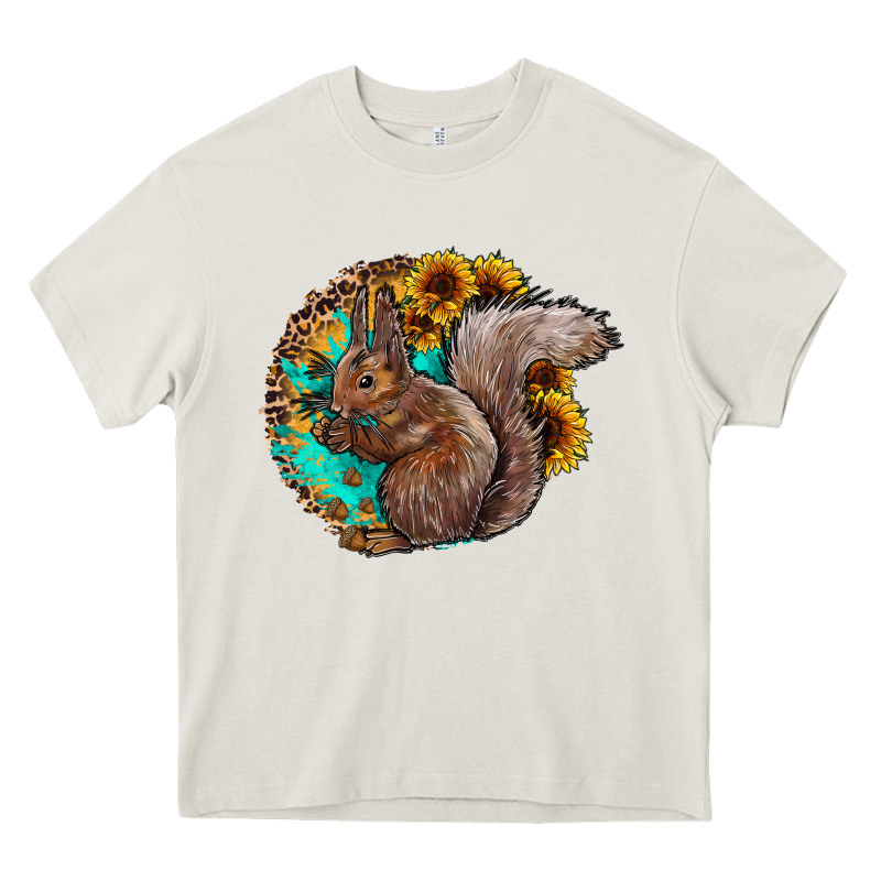 Western Squirrel With Sunflowers Heavy Core Tee by CowhideDigitalArt | Teevron
