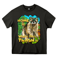 Asphalt raccoon home is where the trash is Heavy Core Tee - BarkalooDesign