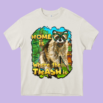 Raccoon Home Is Where The Trash Is Heavy Core Tee Designed By Barkaloodesign