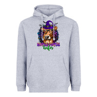 Heather Grey Hocus Pocus Heifer with Cow and Halloween Heavyweight Hoodie - texasbilliewilder