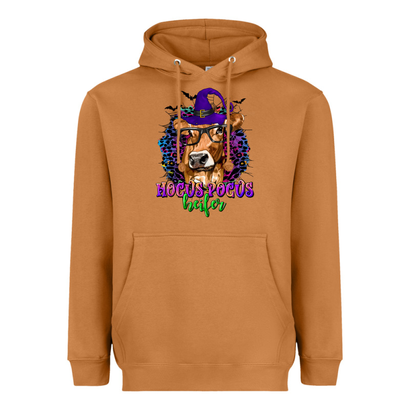 Hocus Pocus Heifer With Cow And Halloween Heavyweight Hoodie by texasbilliewilder | Teevron