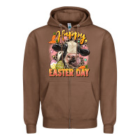 Chestnut Happy Easter Day Zipper Hoodie - LillyAllenDesigns
