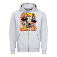 Heather Grey Happy Easter Day Zipper Hoodie - LillyAllenDesigns
