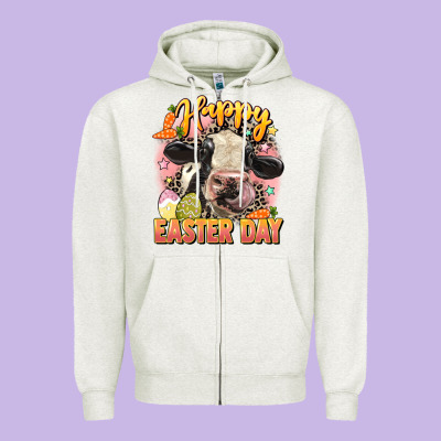 Happy Easter Day Zipper Hoodie Designed By Lillyallendesigns