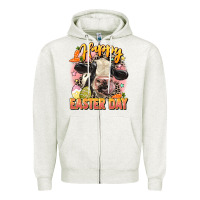 Oatmeal Heather Happy Easter Day Zipper Hoodie - LillyAllenDesigns