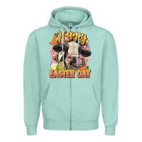 Seafoam Happy Easter Day Zipper Hoodie - LillyAllenDesigns