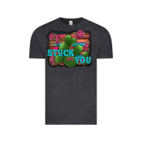 Vintage Black stuck on you heart cactus serape leopard background Vintage Tee - Jasminsmagicworld