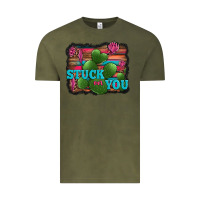 Vintage Olive stuck on you heart cactus serape leopard background Vintage Tee - Jasminsmagicworld