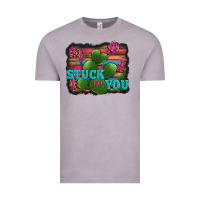 Vintage Zinc stuck on you heart cactus serape leopard background Vintage Tee - Jasminsmagicworld