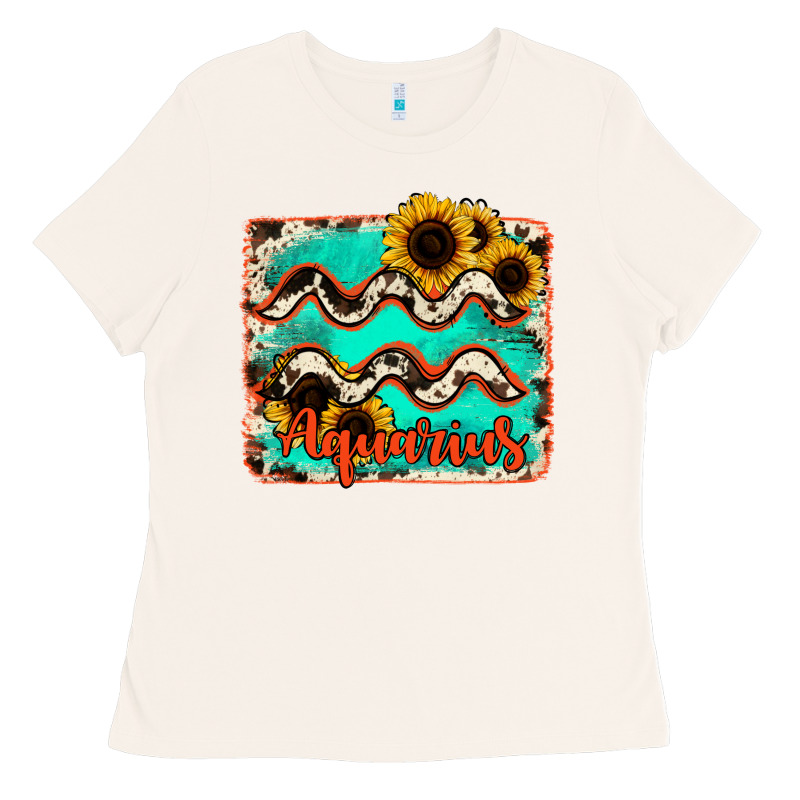 Aquarius Turquoise Cowhide Ladies Tee by RanaPortraitStore | Teevron