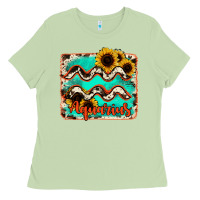 Matcha aquarius turquoise cowhide Ladies Tee - RanaPortraitStore