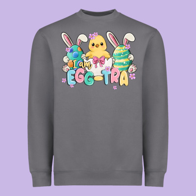I Am Eggtra Heavyweight Sweatshirt Designed By Maliassmallbusiness