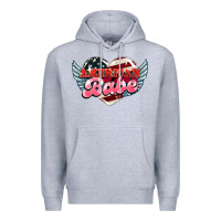 Heather Grey American babe Premium Hoodie - HowdyJamesFarm