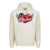 Oatmeal Heather American babe Premium Hoodie - HowdyJamesFarm