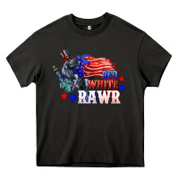 Asphalt Red white rawr 4th of july Heavy Core Tee - CowGirlArtShop