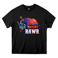 Black Red white rawr 4th of july Heavy Core Tee - CowGirlArtShop