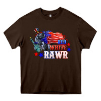 Chocolate Brown Red white rawr 4th of july Heavy Core Tee - CowGirlArtShop