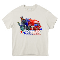 Cream Red white rawr 4th of july Heavy Core Tee - CowGirlArtShop