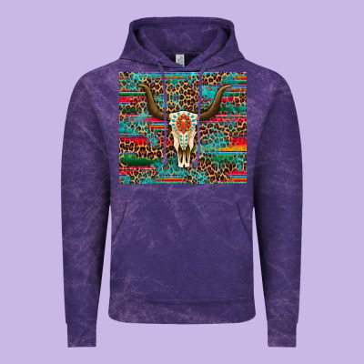 Western Serape Leopard Bull Skull Turquoise Tumbler Vintage Hoodie Designed By Artiststas