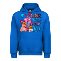 Cobalt Love More Worry Less Valentines Day Cold Drink Urban Hoodie - FaDigitalArtStudio