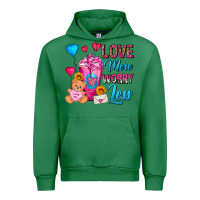 Emerald Love More Worry Less Valentines Day Cold Drink Urban Hoodie - FaDigitalArtStudio