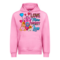 Fuchsia Pink Love More Worry Less Valentines Day Cold Drink Urban Hoodie - FaDigitalArtStudio