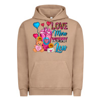 Pigment Burro Love More Worry Less Valentines Day Cold Drink Urban Hoodie - FaDigitalArtStudio