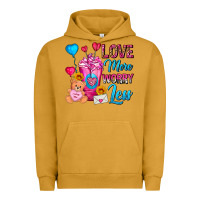 Pigment Peanut Butter Love More Worry Less Valentines Day Cold Drink Urban Hoodie - FaDigitalArtStudio